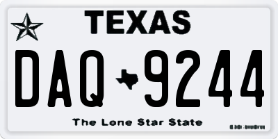 TX license plate DAQ9244