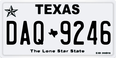 TX license plate DAQ9246