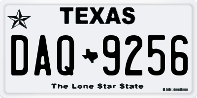 TX license plate DAQ9256