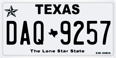 TX license plate DAQ9257