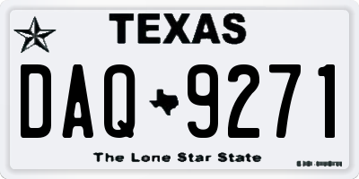TX license plate DAQ9271