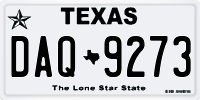TX license plate DAQ9273