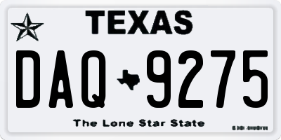 TX license plate DAQ9275