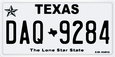 TX license plate DAQ9284
