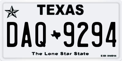 TX license plate DAQ9294