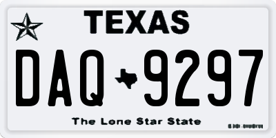 TX license plate DAQ9297