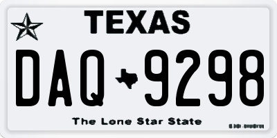 TX license plate DAQ9298