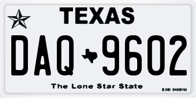 TX license plate DAQ9602