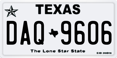 TX license plate DAQ9606