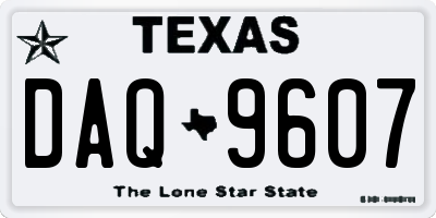 TX license plate DAQ9607