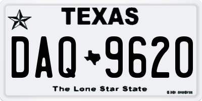 TX license plate DAQ9620