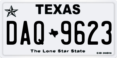 TX license plate DAQ9623