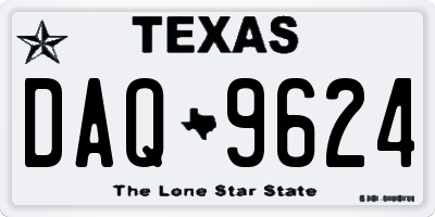 TX license plate DAQ9624