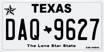 TX license plate DAQ9627