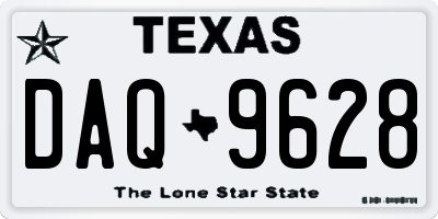 TX license plate DAQ9628