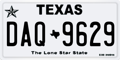TX license plate DAQ9629