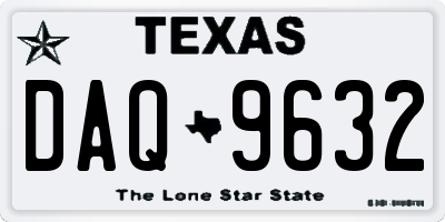 TX license plate DAQ9632