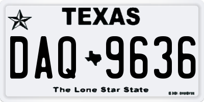 TX license plate DAQ9636