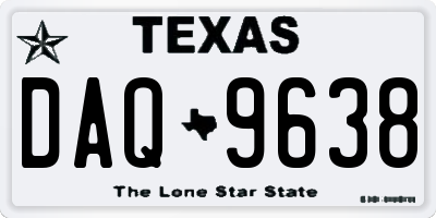 TX license plate DAQ9638