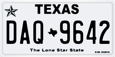 TX license plate DAQ9642