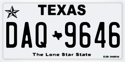 TX license plate DAQ9646