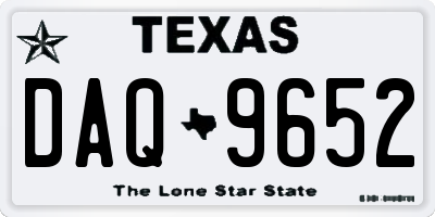 TX license plate DAQ9652