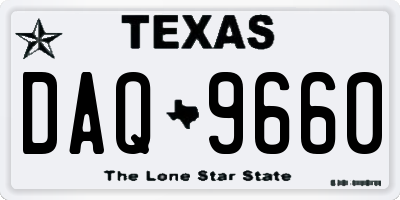 TX license plate DAQ9660