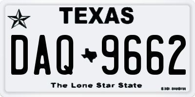 TX license plate DAQ9662