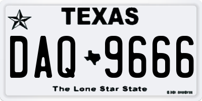 TX license plate DAQ9666