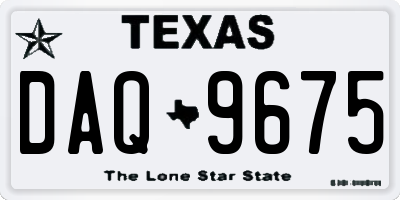 TX license plate DAQ9675