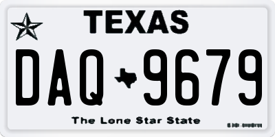 TX license plate DAQ9679