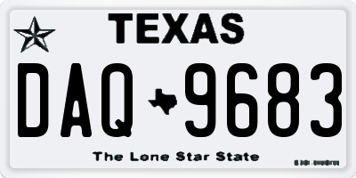 TX license plate DAQ9683