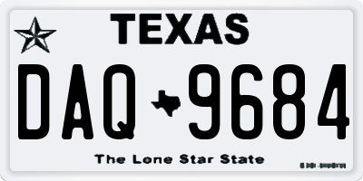 TX license plate DAQ9684