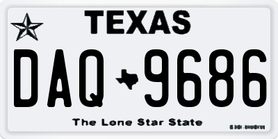TX license plate DAQ9686