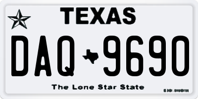 TX license plate DAQ9690