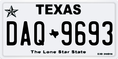 TX license plate DAQ9693