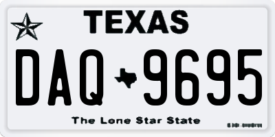 TX license plate DAQ9695