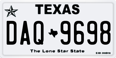 TX license plate DAQ9698