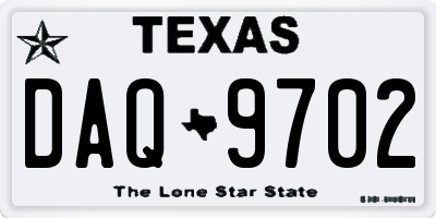 TX license plate DAQ9702