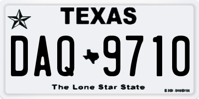 TX license plate DAQ9710