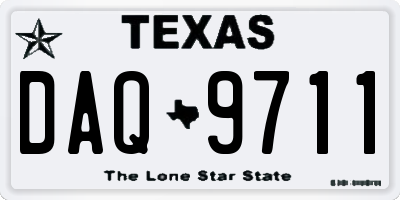 TX license plate DAQ9711