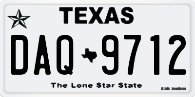 TX license plate DAQ9712