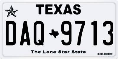 TX license plate DAQ9713