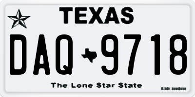 TX license plate DAQ9718