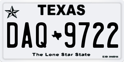 TX license plate DAQ9722