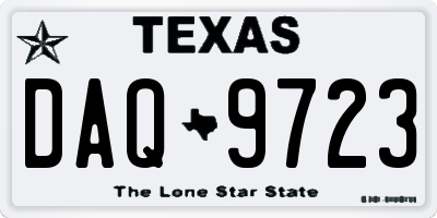TX license plate DAQ9723