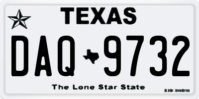 TX license plate DAQ9732