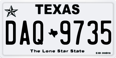 TX license plate DAQ9735