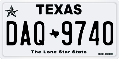 TX license plate DAQ9740