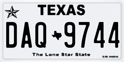 TX license plate DAQ9744
